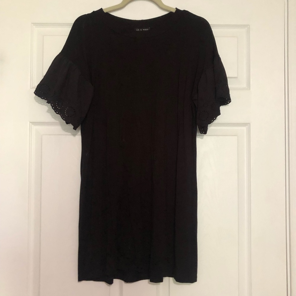 As U Wish black T Shirt Shift Dress Size Small